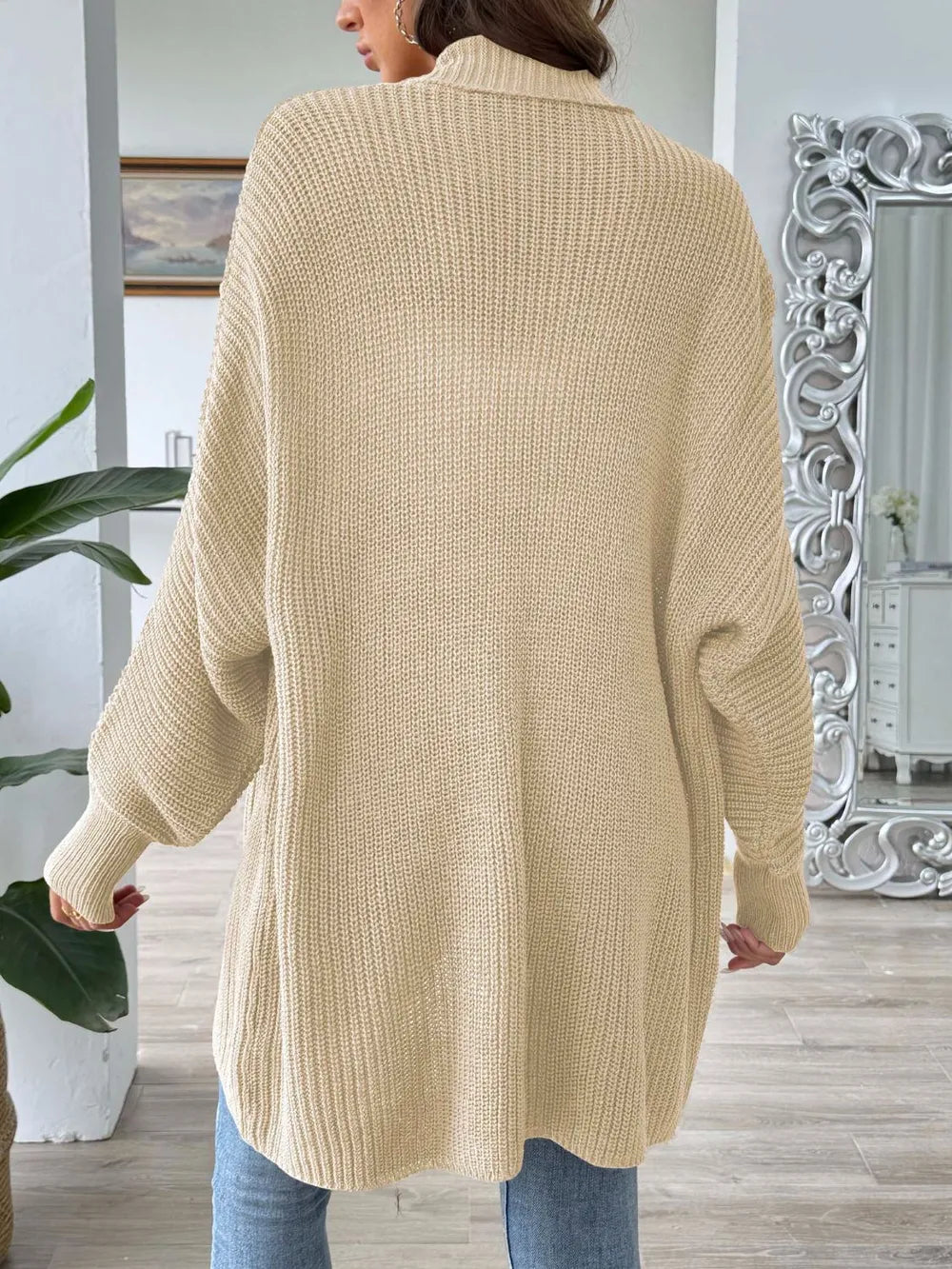 Simple and fashionable loose sweater with pearl nail beads cardigan - V.I.P Digital Presence