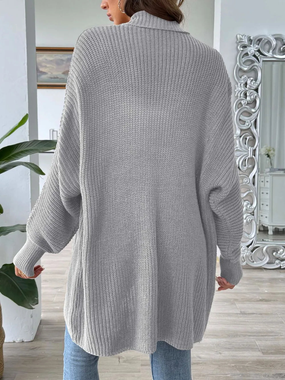 Simple and fashionable loose sweater with pearl nail beads cardigan - V.I.P Digital Presence