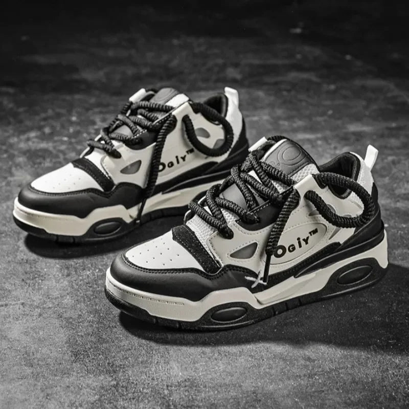 Skateboard Sneakers for Men Design Thick Lace Up Korean Version Platform Men Shoes Vulcanized Shoes Comfort Men's Walking Shoe - V.I.P Digital Presence