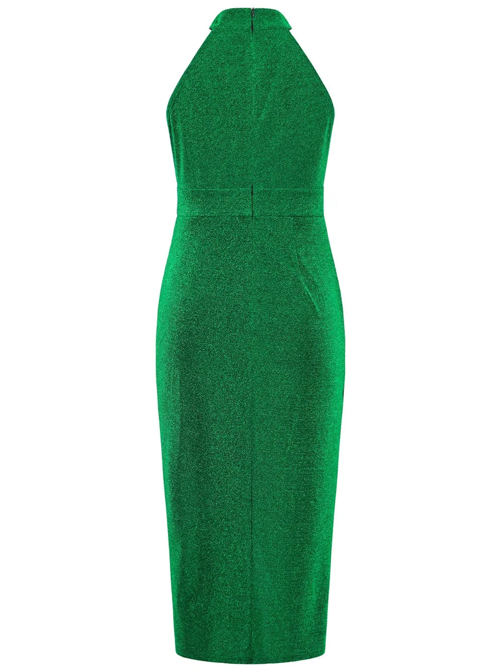Slit Ruched Mock Neck Sleeveless Dress - V.I.P Digital Presence