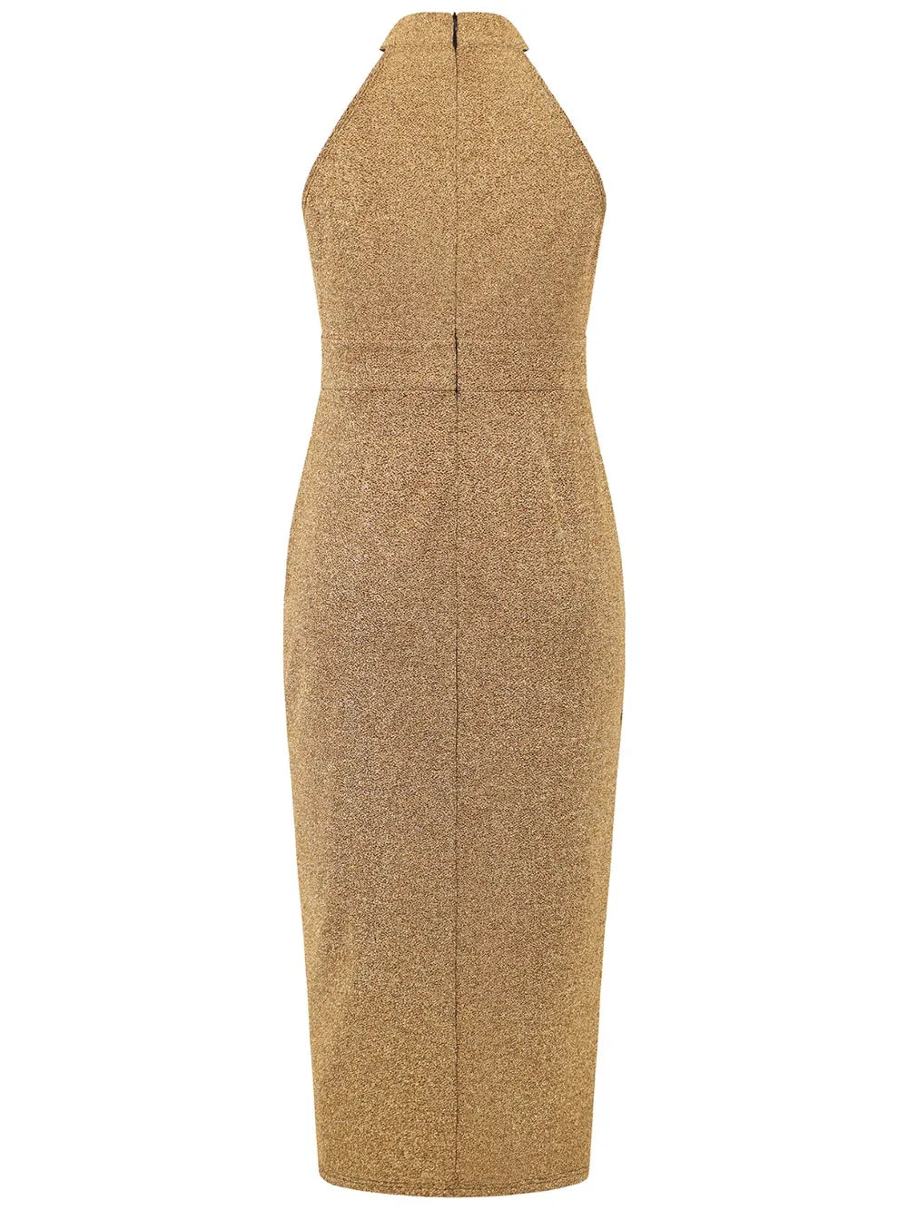 Slit Ruched Mock Neck Sleeveless Dress - V.I.P Digital Presence