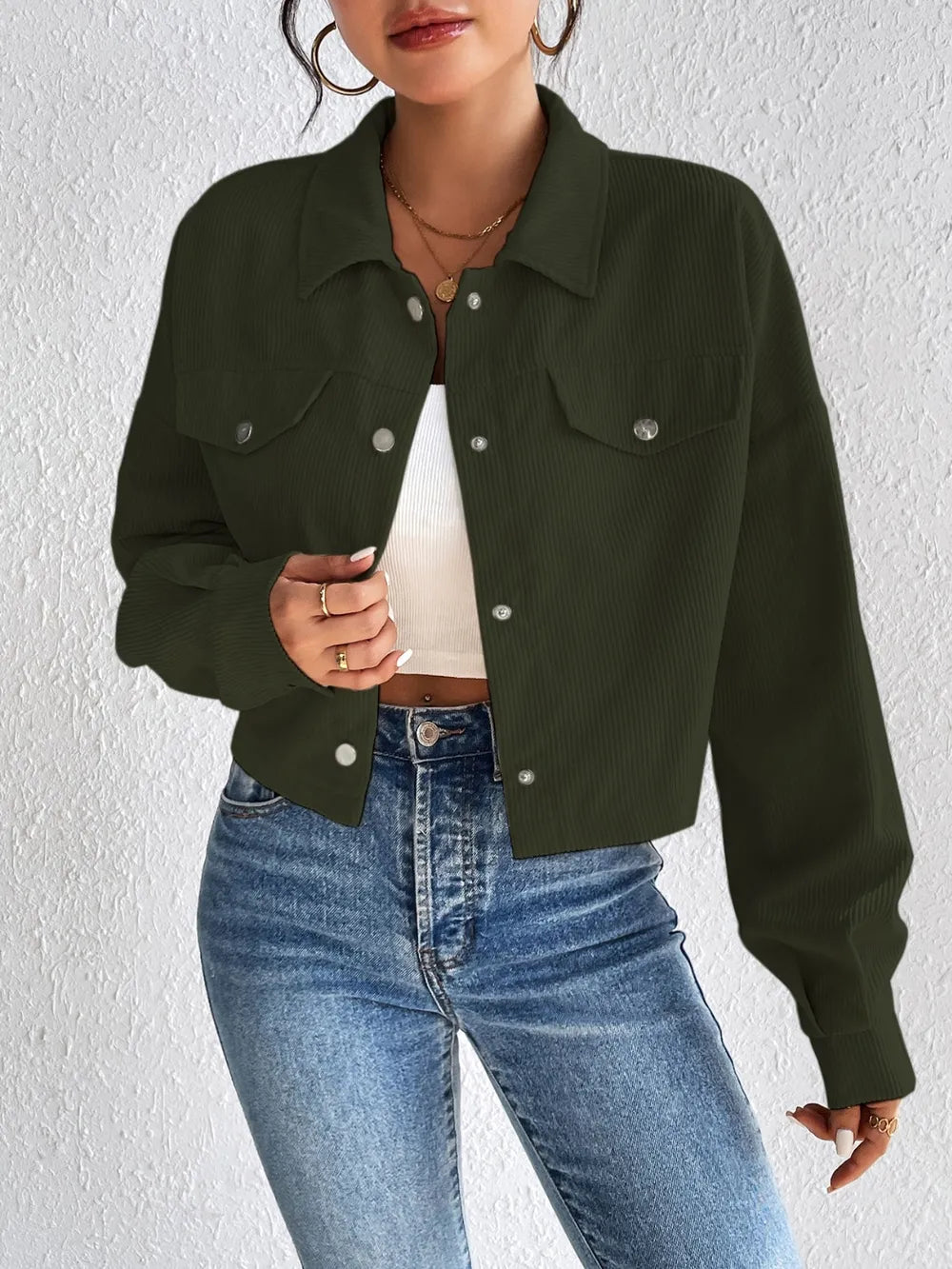 Snap Down Long Sleeve Jacket - V.I.P Digital Presence
