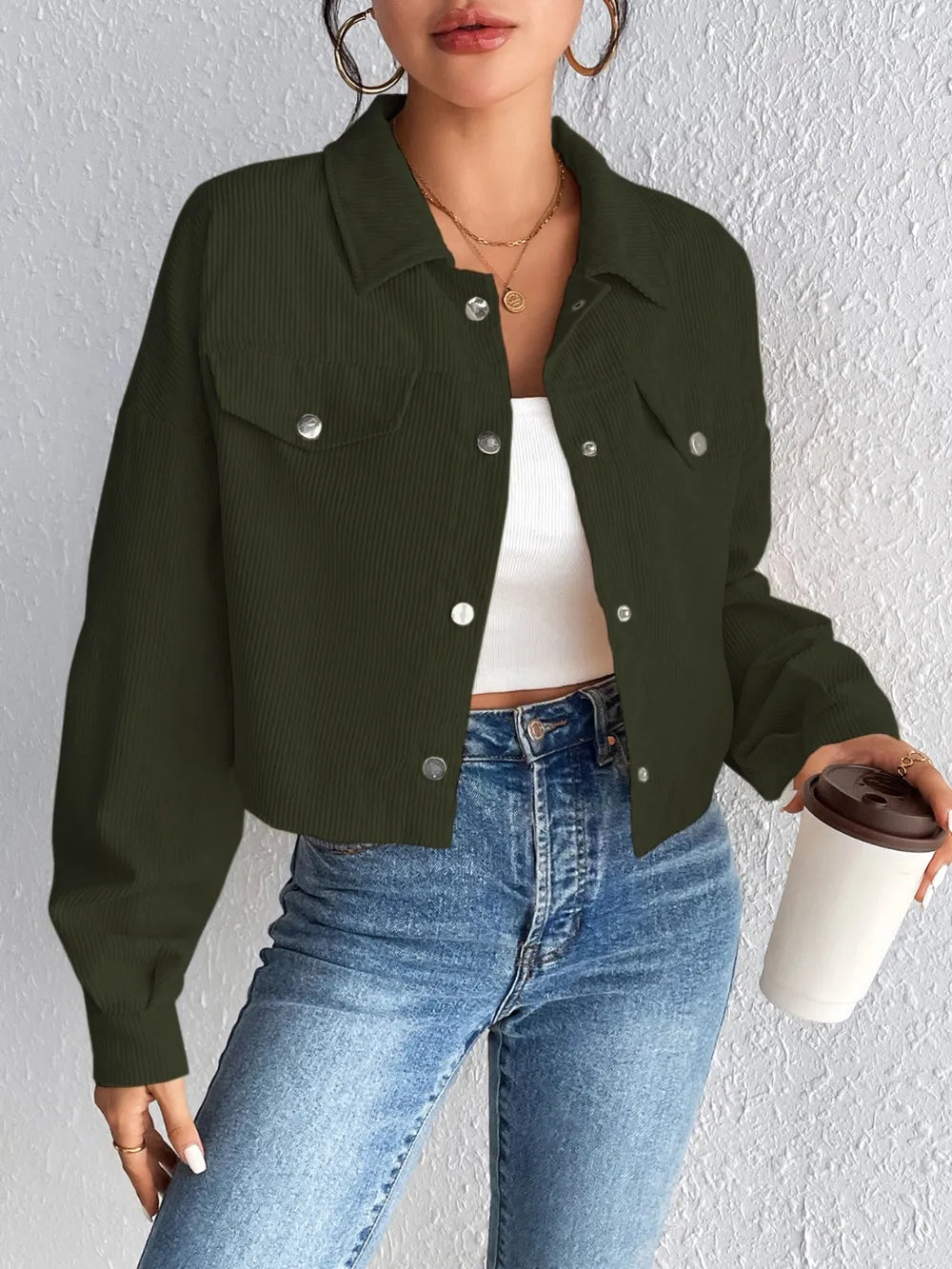 Snap Down Long Sleeve Jacket - V.I.P Digital Presence