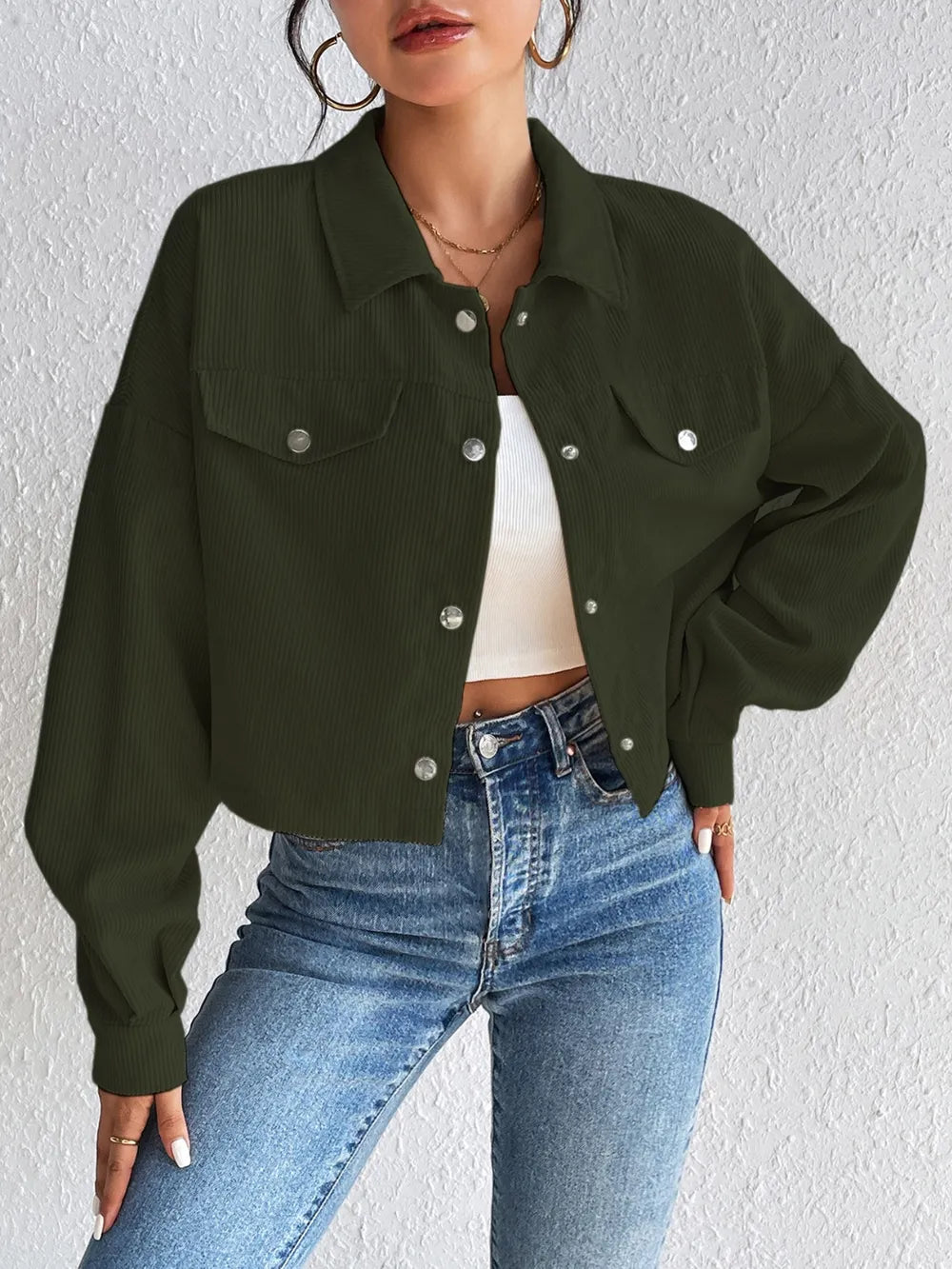 Snap Down Long Sleeve Jacket - V.I.P Digital Presence