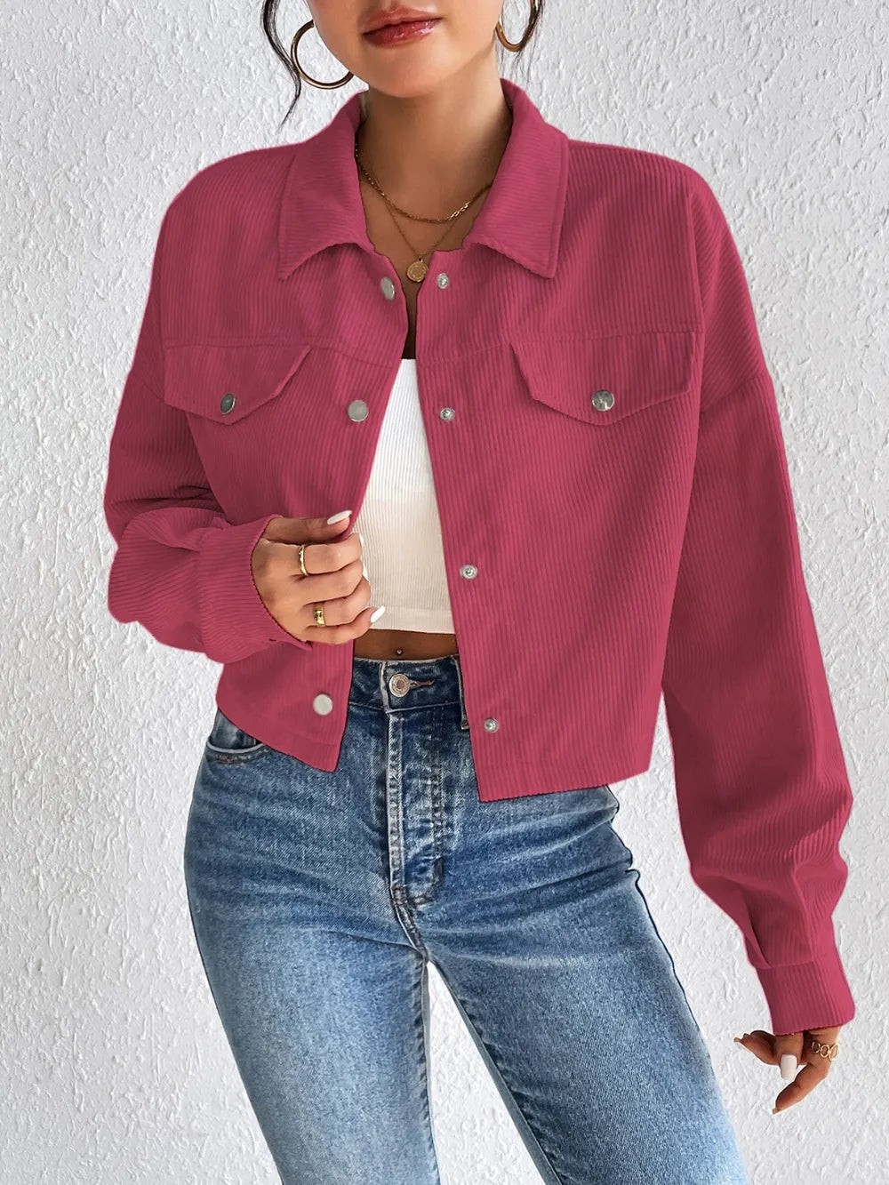 Snap Down Long Sleeve Jacket - V.I.P Digital Presence