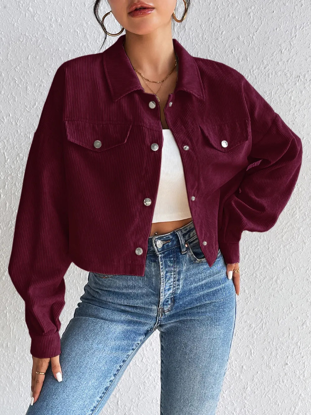 Snap Down Long Sleeve Jacket - V.I.P Digital Presence