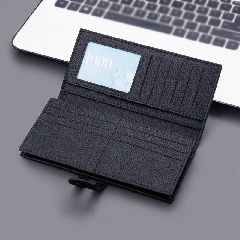 Snap Wallet Men's Long Button Trend Brand Wallet College Student Niche Design Wallet Large Capacity Men's And Women's - V.I.P Digital Presence