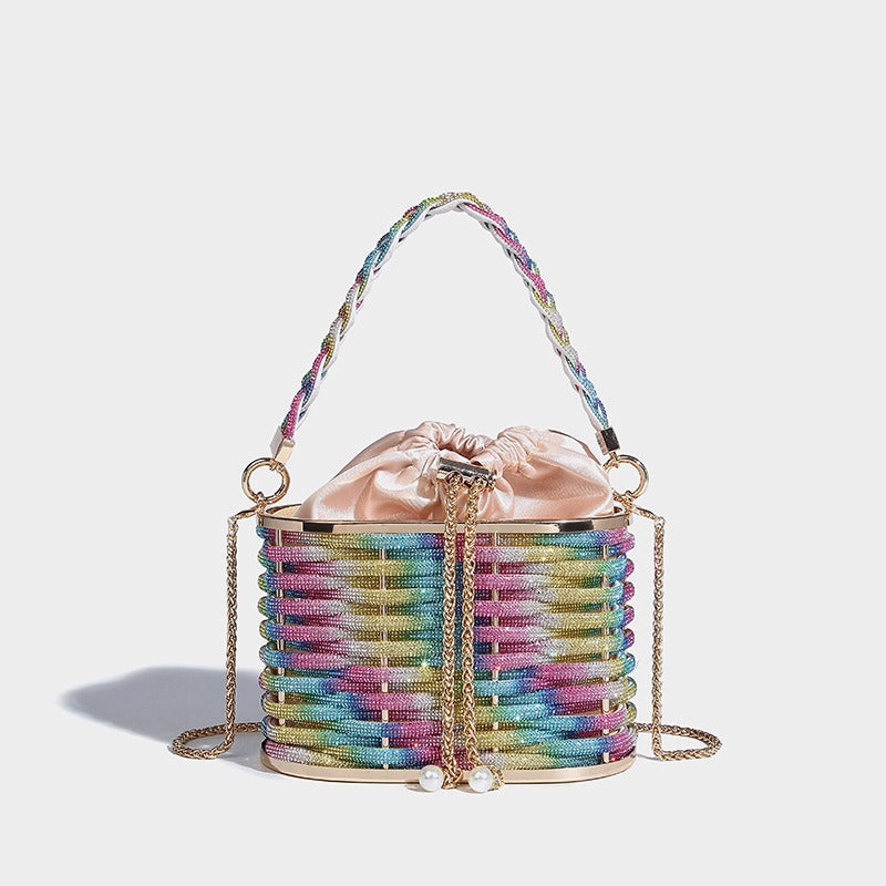 Sparkling Water Diamond Rope Vegetable Basket Bird Cage Banquet Water Bucket Hand Carrying Crossbody Bag - V.I.P Digital Presence