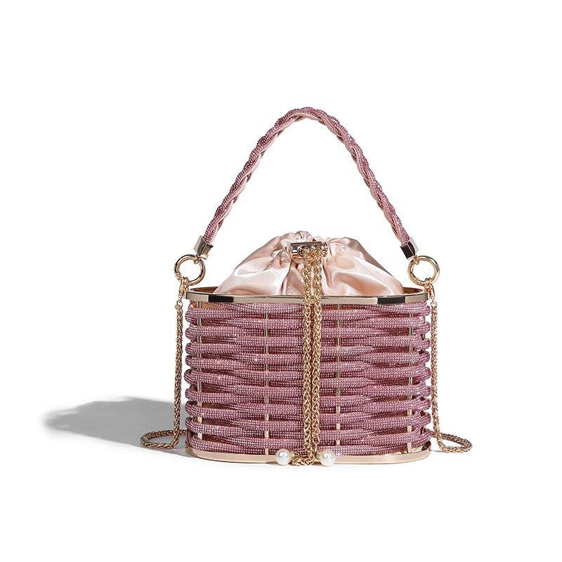 Sparkling Water Diamond Rope Vegetable Basket Bird Cage Banquet Water Bucket Hand Carrying Crossbody Bag - V.I.P Digital Presence