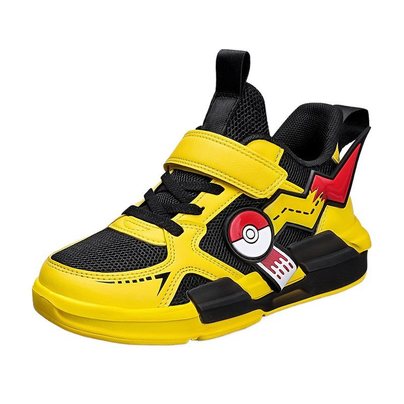 Sports shoes soft soled Pikachu boys' white shoes mesh shoes - V.I.P Digital Presence
