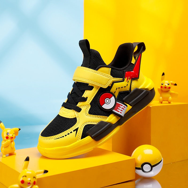 Sports shoes soft soled Pikachu boys' white shoes mesh shoes - V.I.P Digital Presence