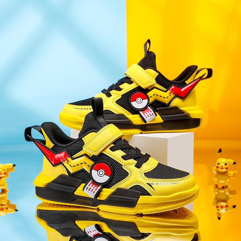 Sports shoes soft soled Pikachu boys' white shoes mesh shoes - V.I.P Digital Presence