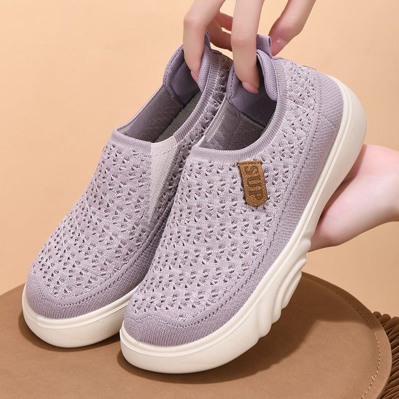 Spring and autumn new old Beijing cloth shoes women's single shoes soft sole comfortable slip-on mother shoes thick sole non-slip casual shoes women - V.I.P Digital Presence
