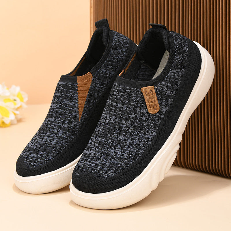 Spring and autumn new old Beijing cloth shoes women's single shoes soft sole comfortable slip-on mother shoes thick sole non-slip casual shoes women - V.I.P Digital Presence
