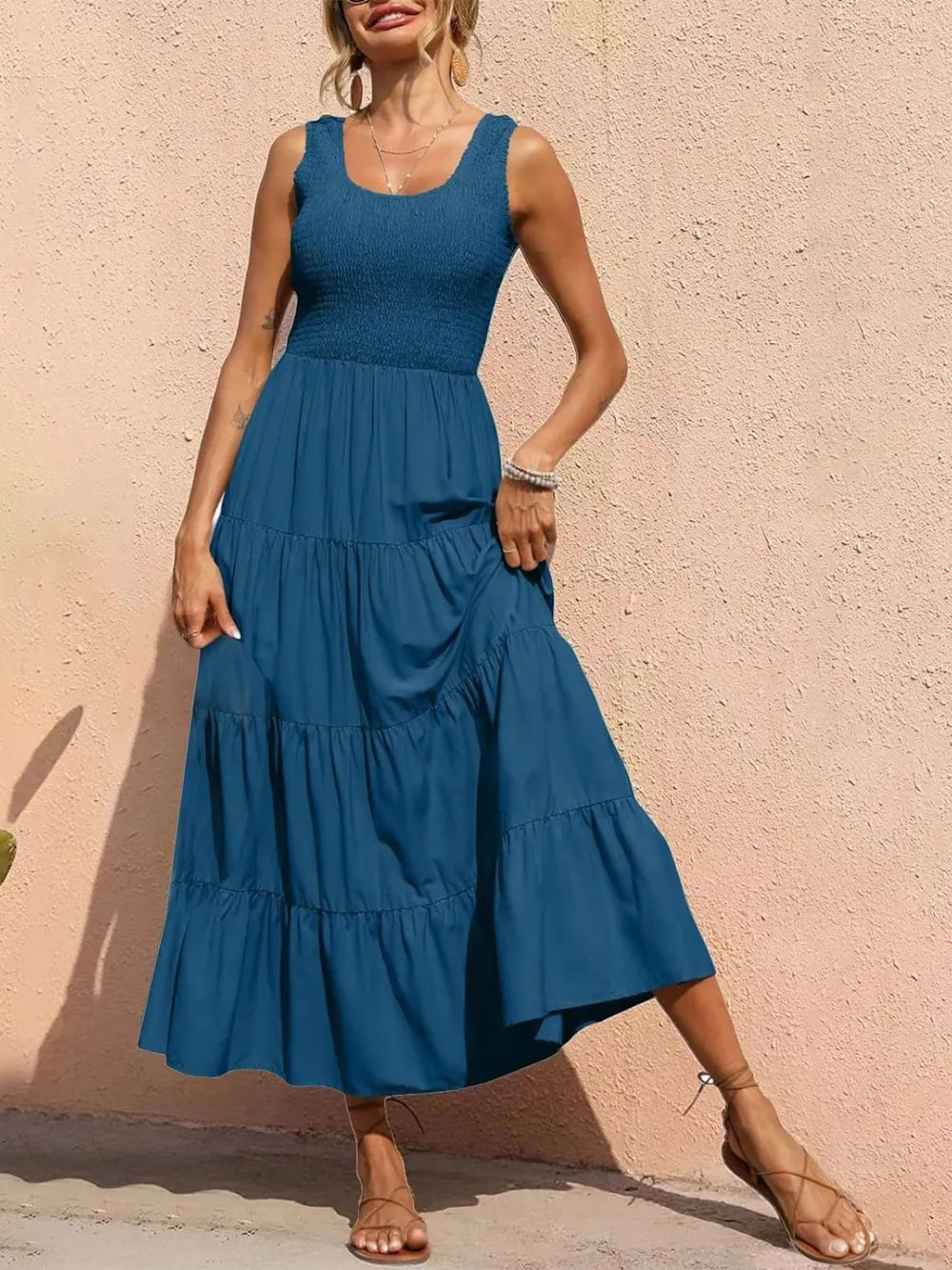 Strap top skirt with pleats and spliced A-line large swing dress - V.I.P Digital Presence