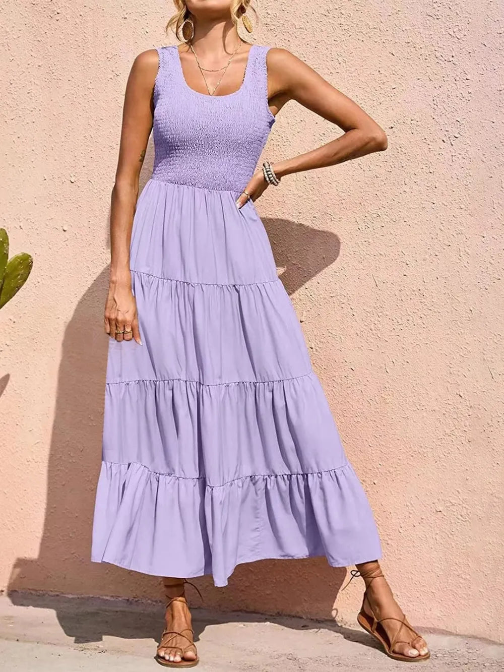 Strap top skirt with pleats and spliced A-line large swing dress - V.I.P Digital Presence