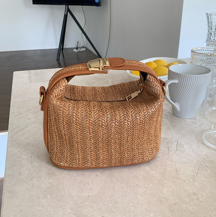 Straw woven small bag casual women's bag hand-held shoulder crossbody bag - V.I.P Digital Presence