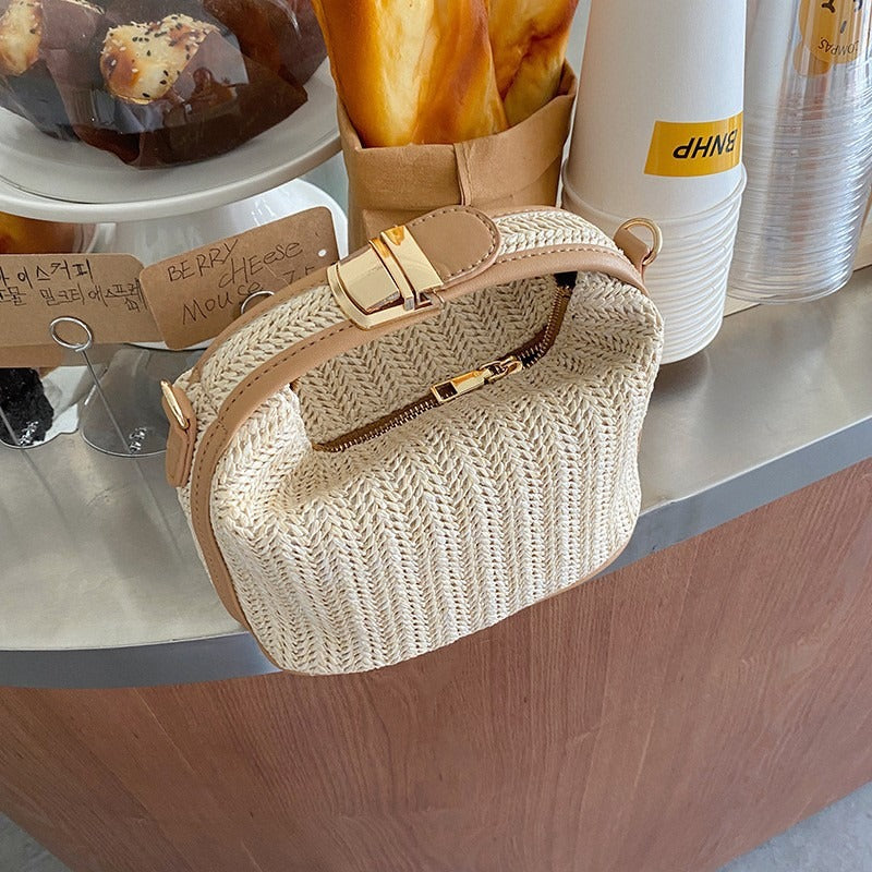 Straw woven small bag casual women's bag hand-held shoulder crossbody bag - V.I.P Digital Presence