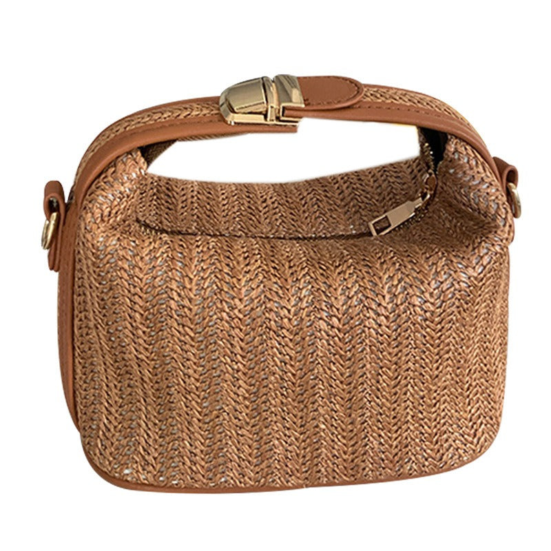 Straw woven small bag casual women's bag hand-held shoulder crossbody bag - V.I.P Digital Presence