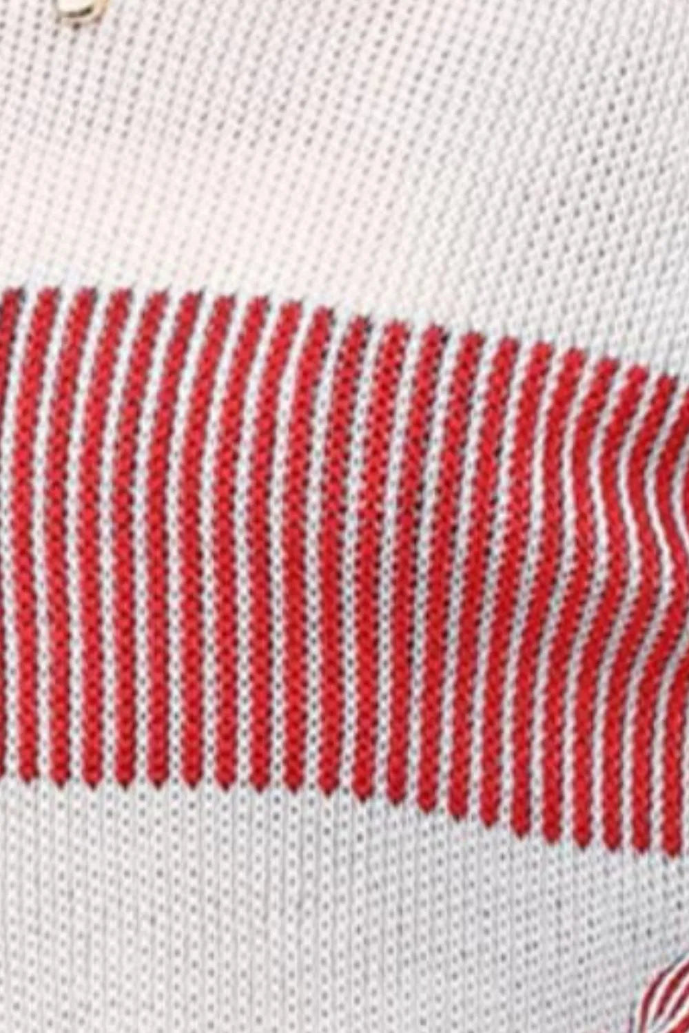 Striped Round Neck Long Sleeve Sweater - V.I.P Digital Presence
