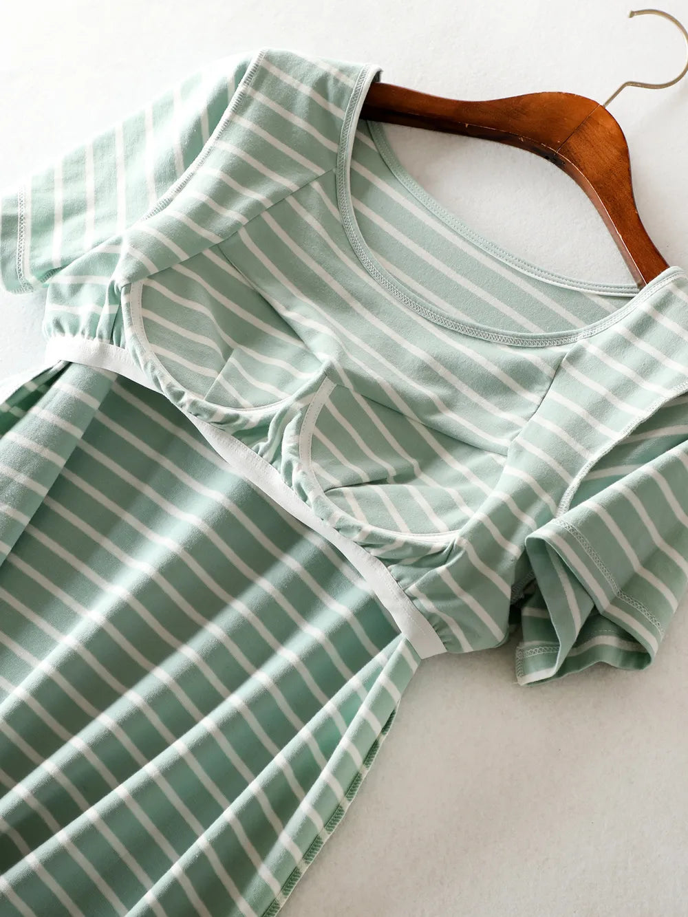Striped Round Neck Short Sleeve Dress - V.I.P Digital Presence
