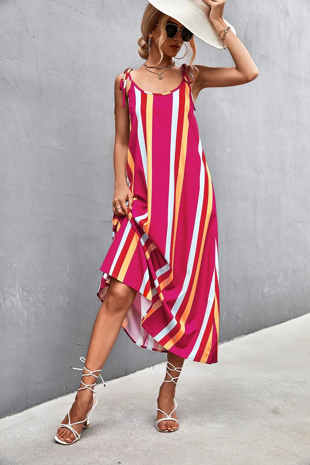 Striped Scoop Neck Cami Dress - V.I.P Digital Presence