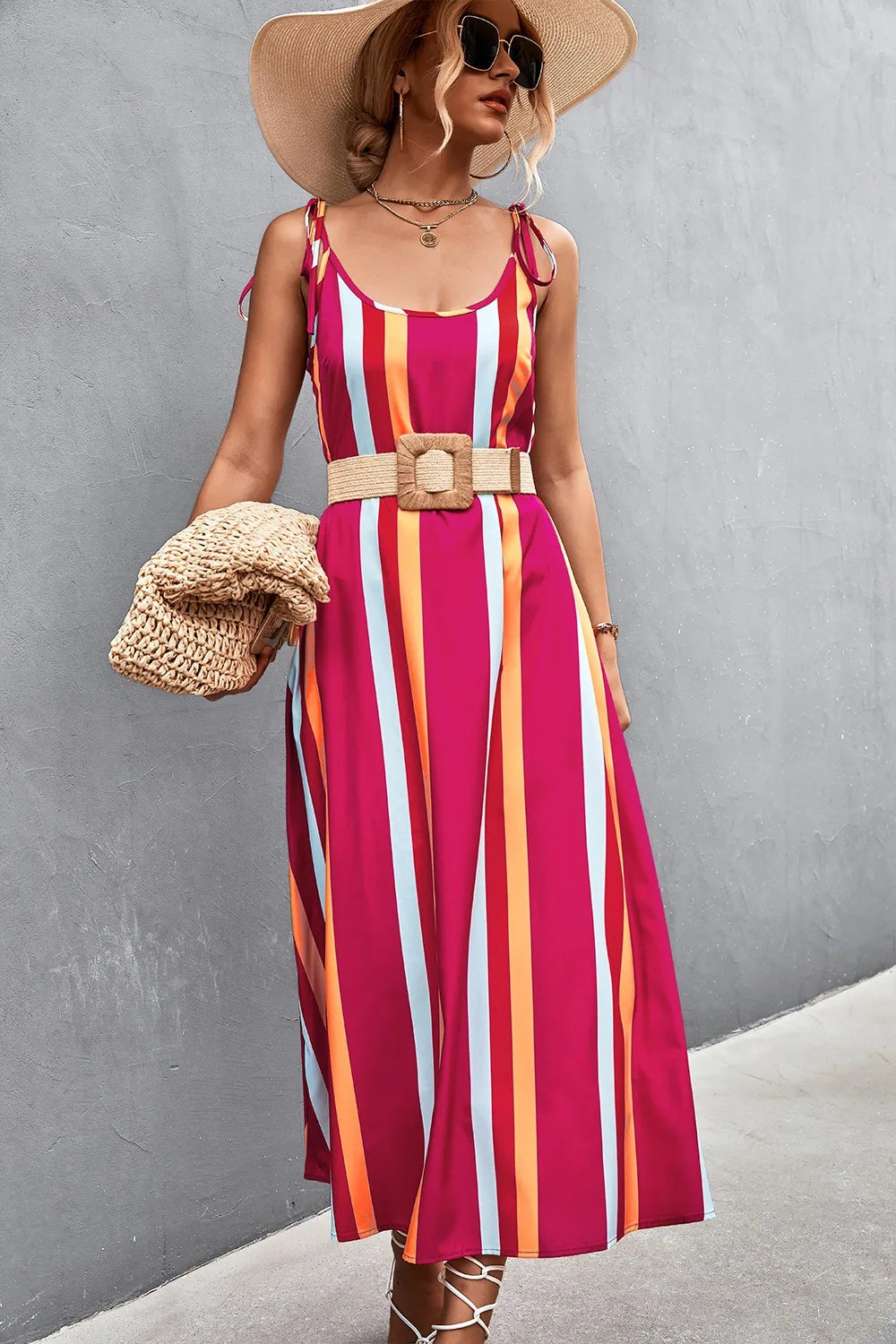Striped Scoop Neck Cami Dress - V.I.P Digital Presence