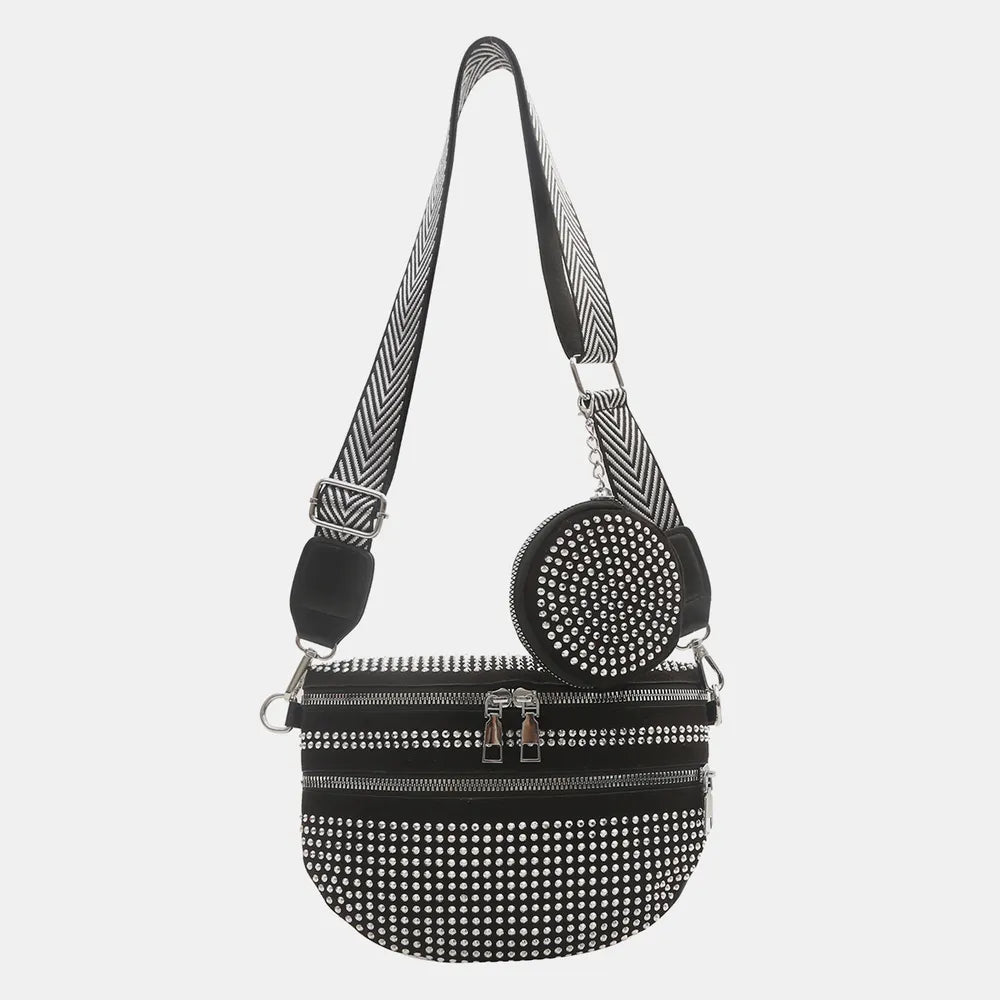 Studded Adjustable Strap Crossbody Bag - V.I.P Digital Presence