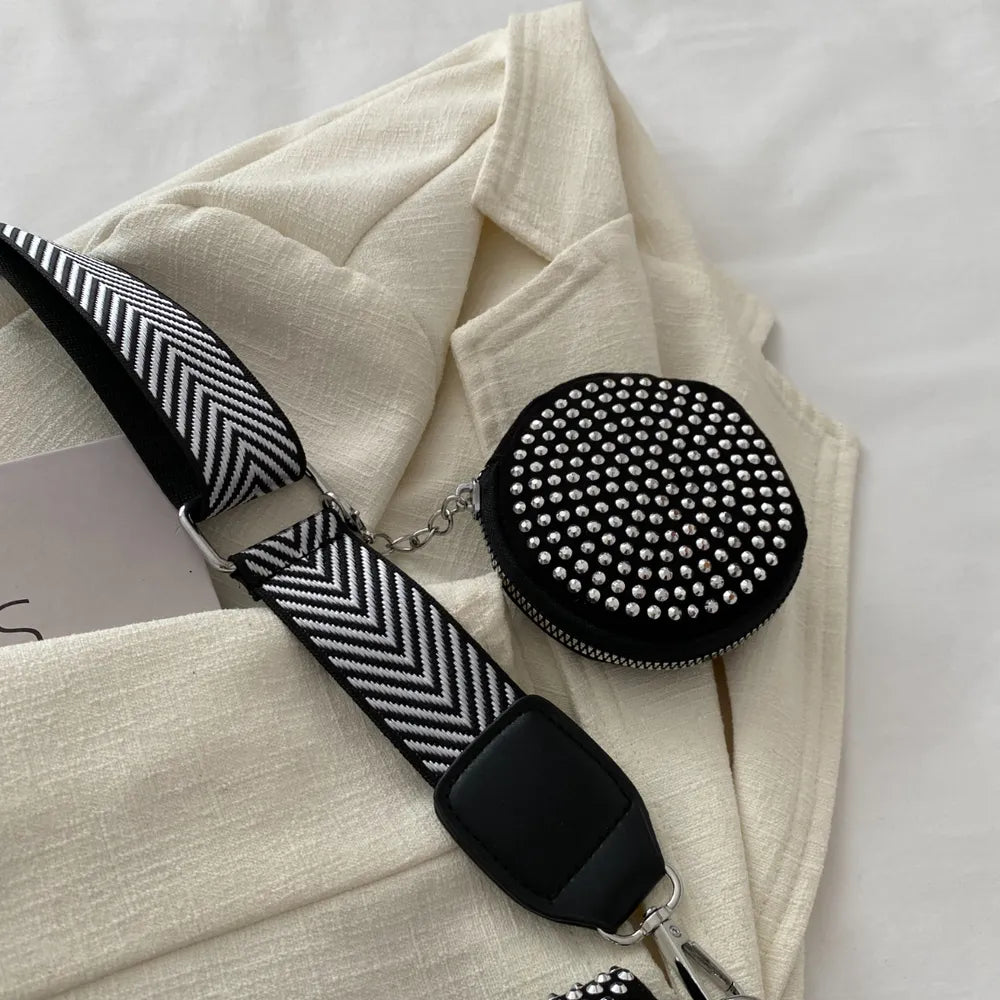 Studded Adjustable Strap Crossbody Bag - V.I.P Digital Presence