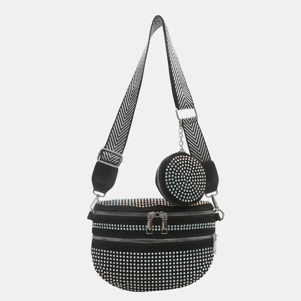 Studded Adjustable Strap Crossbody Bag - V.I.P Digital Presence