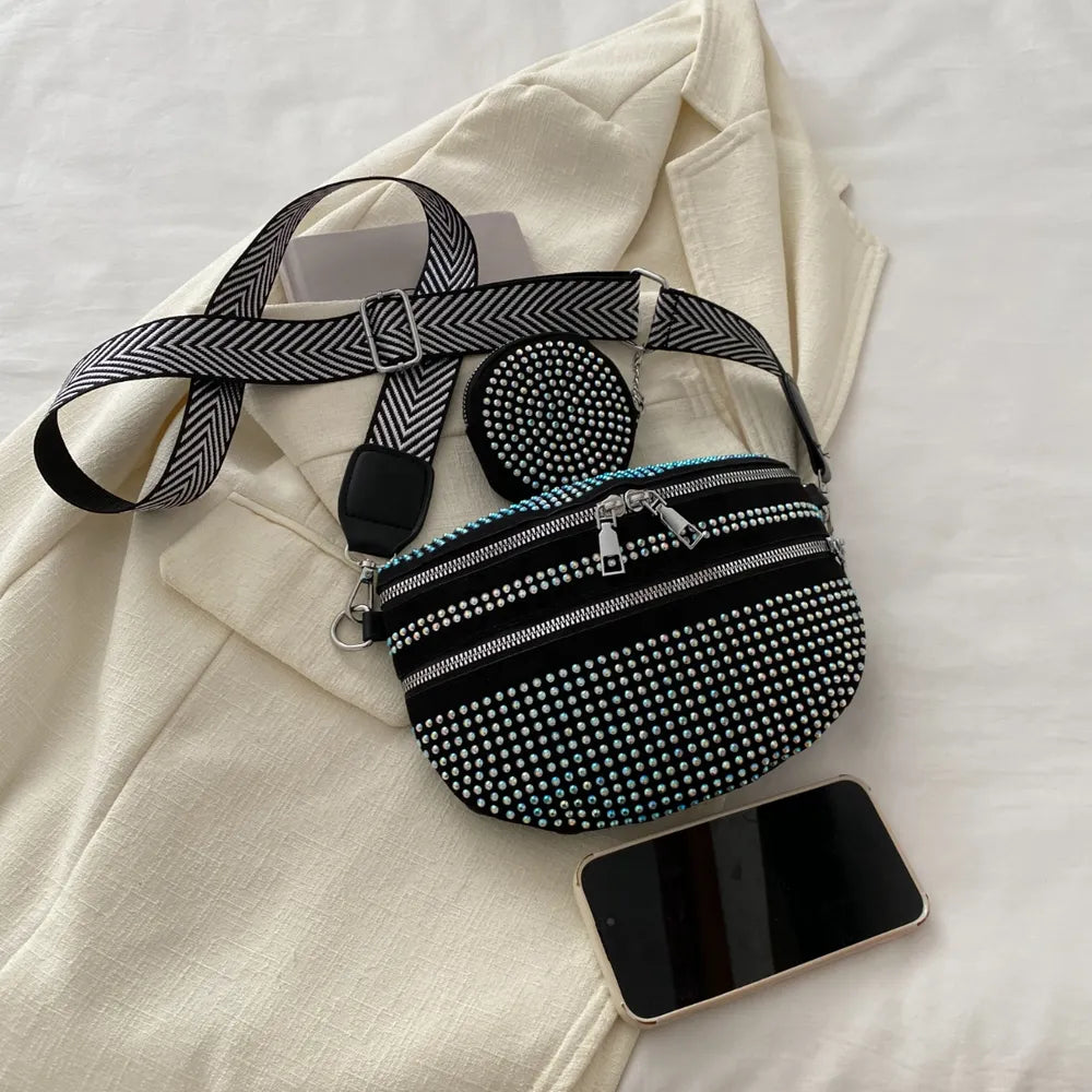 Studded Adjustable Strap Crossbody Bag - V.I.P Digital Presence