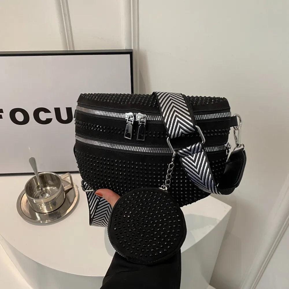 Studded Adjustable Strap Crossbody Bag - V.I.P Digital Presence