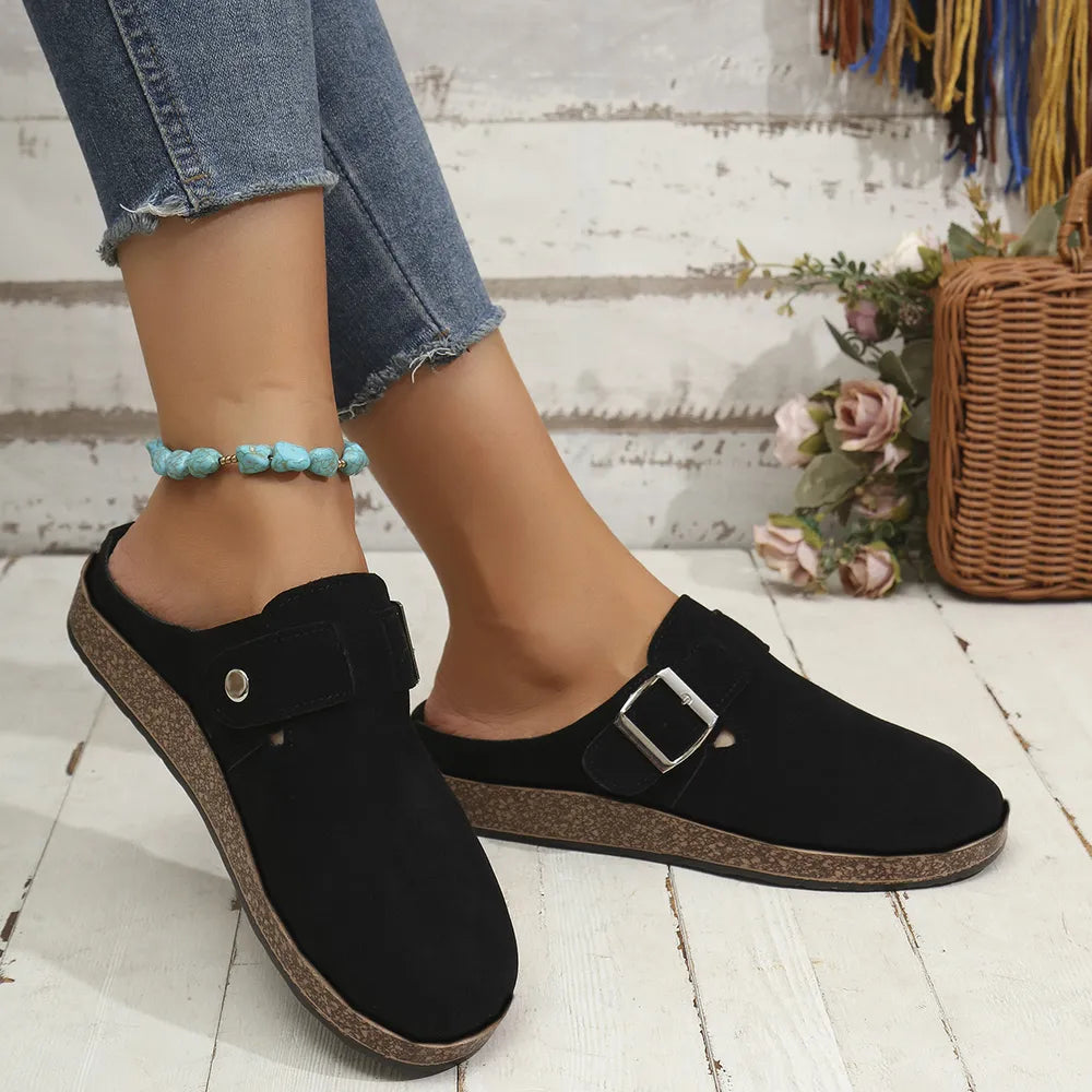 Suede Round Toe Buckle Slip-Ons - V.I.P Digital Presence