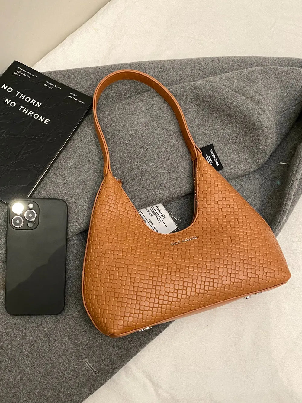 Texture PU Leather Shoulder Bag - V.I.P Digital Presence