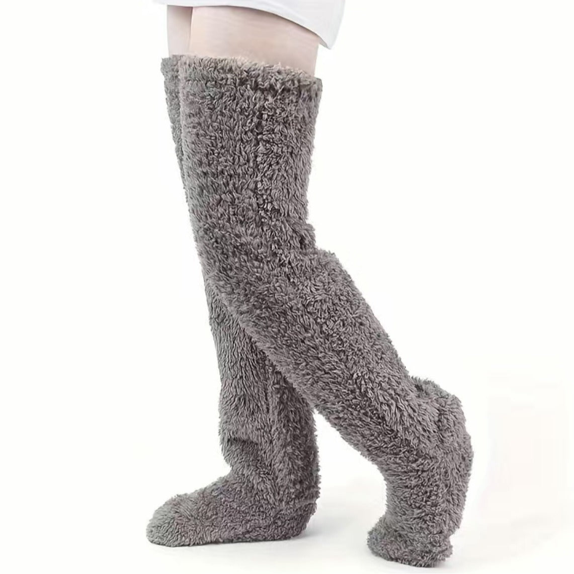 Thick leg warmers, knee pads, warm plush pants, long leg exposed socks - V.I.P Digital Presence
