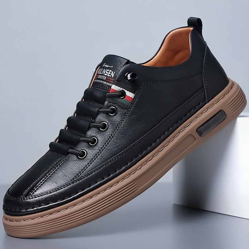 Trendy and versatile men's casual shoes, board shoes, leather soft soled breathable leather shoes - V.I.P Digital Presence