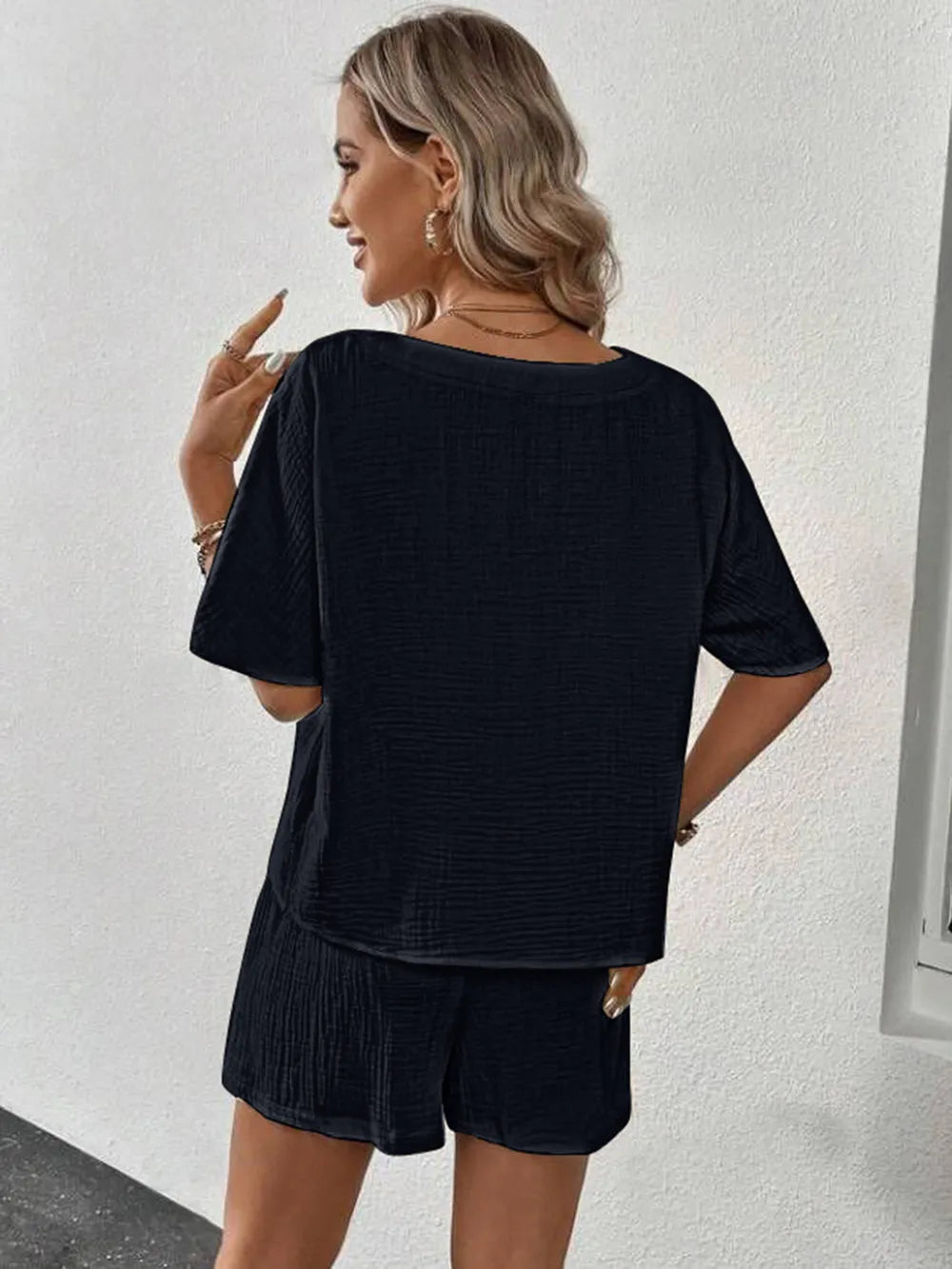 V-Neck Half Sleeve Top and Shorts Set - V.I.P Digital Presence