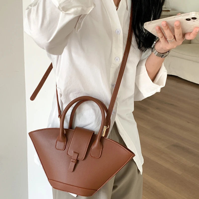 Vintage Shell Bags For Women Luxury Designer Handbags And Purses 2023 New In PU Top Handle Korean Small Shoulder Messenger Bag - V.I.P Digital Presence