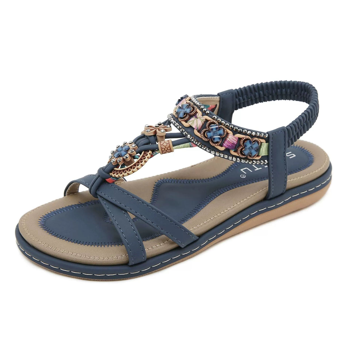 Water Diamond Flower Casual Fashion Versatile Flat Sandals for Women - V.I.P Digital Presence
