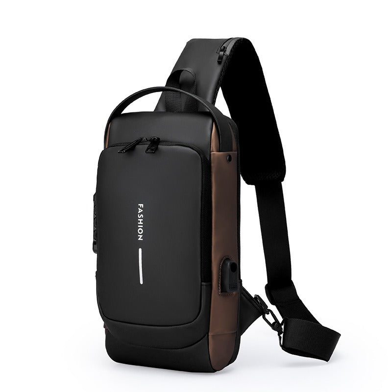 Waterproof Anti Theft Designer Password Lock Bag Usb Crossbody Sling Bags For Men Chest Bags - V.I.P Digital Presence