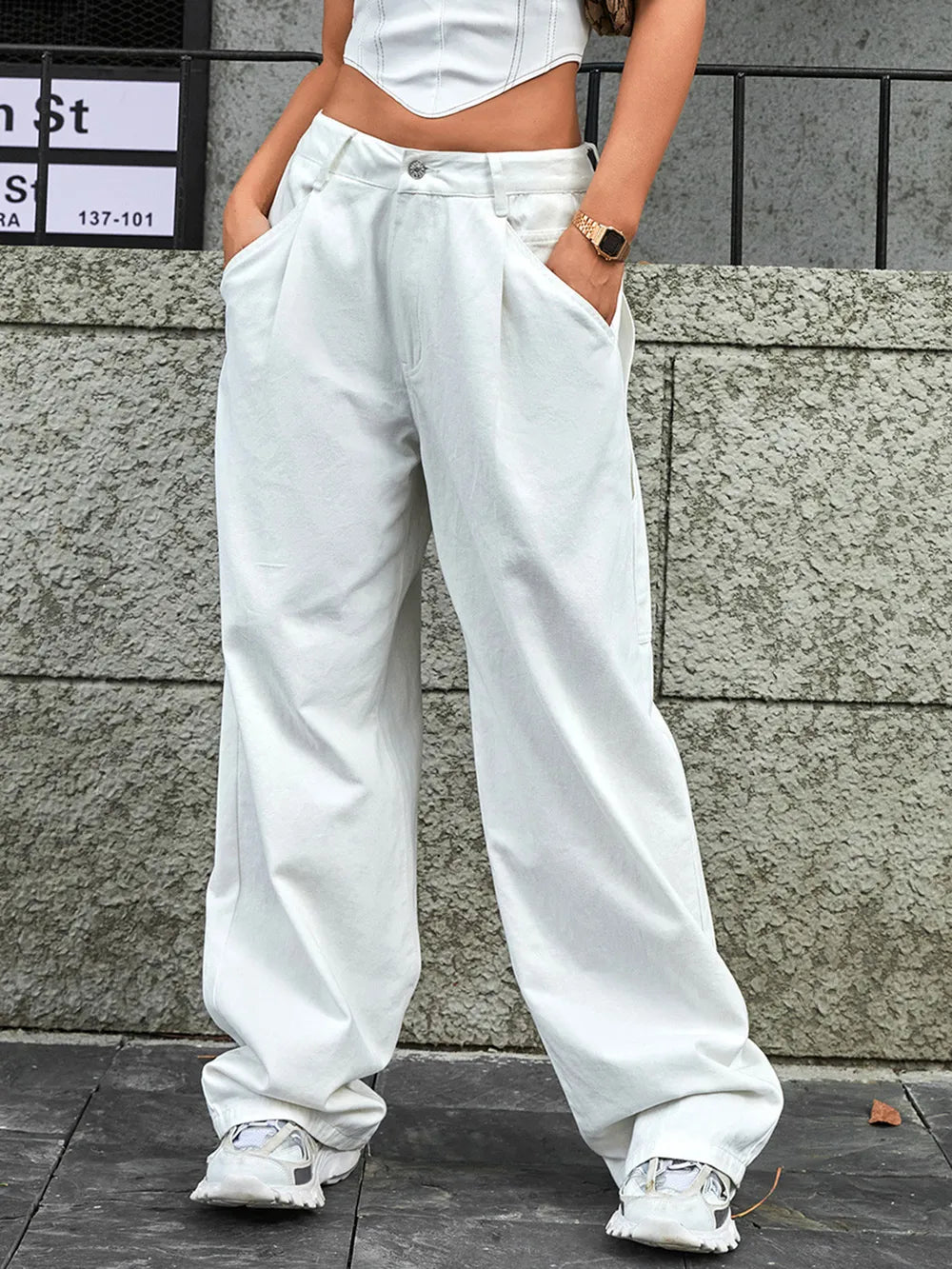 Wide Leg Jeans with Pockets - V.I.P Digital Presence