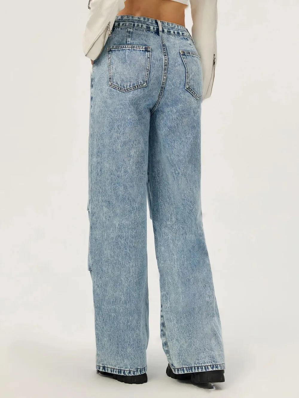 Wide Leg Jeans with Pockets - V.I.P Digital Presence