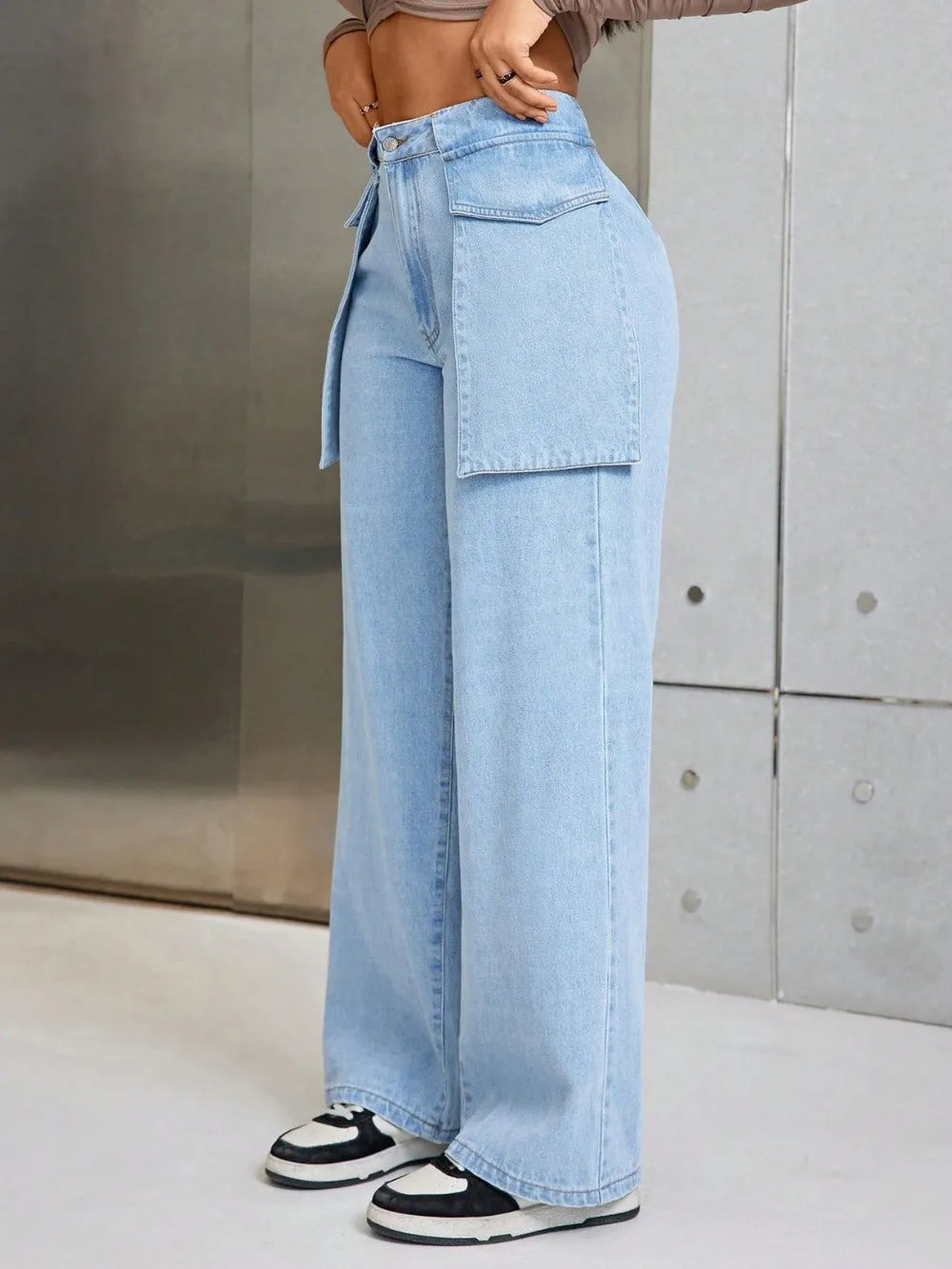 Wide Leg Jeans with Pockets - V.I.P Digital Presence