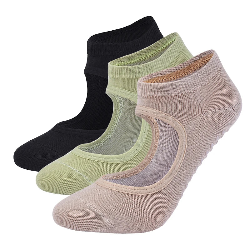 Women High Quality Pilates Socks Anti-Slip Breathable Backless Yoga Socks Ankle Ladies Ballet Dance Sports Socks - V.I.P Digital Presence
