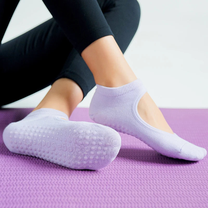 Women High Quality Pilates Socks Anti-Slip Breathable Backless Yoga Socks Ankle Ladies Ballet Dance Sports Socks - V.I.P Digital Presence