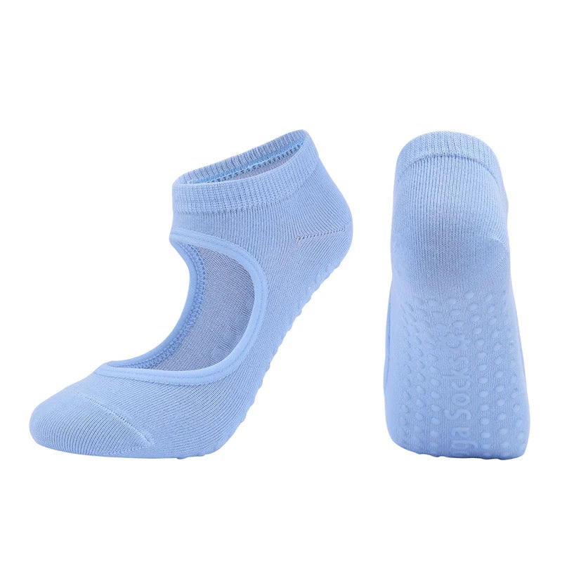 Women High Quality Pilates Socks Anti-Slip Breathable Backless Yoga Socks Ankle Ladies Ballet Dance Sports Socks - V.I.P Digital Presence