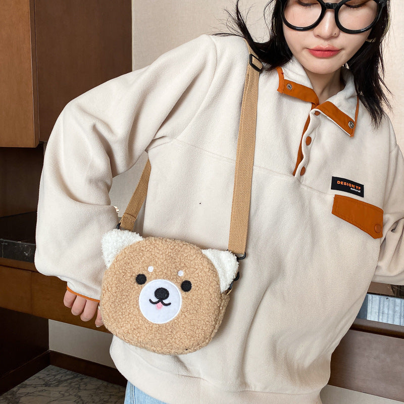 Women's Bag Autumn/Winter New Cute Doll Women's Shoulder Bag Fashionable and Stylish Crossbody Plush Small Round Bag Student Bag - V.I.P Digital Presence