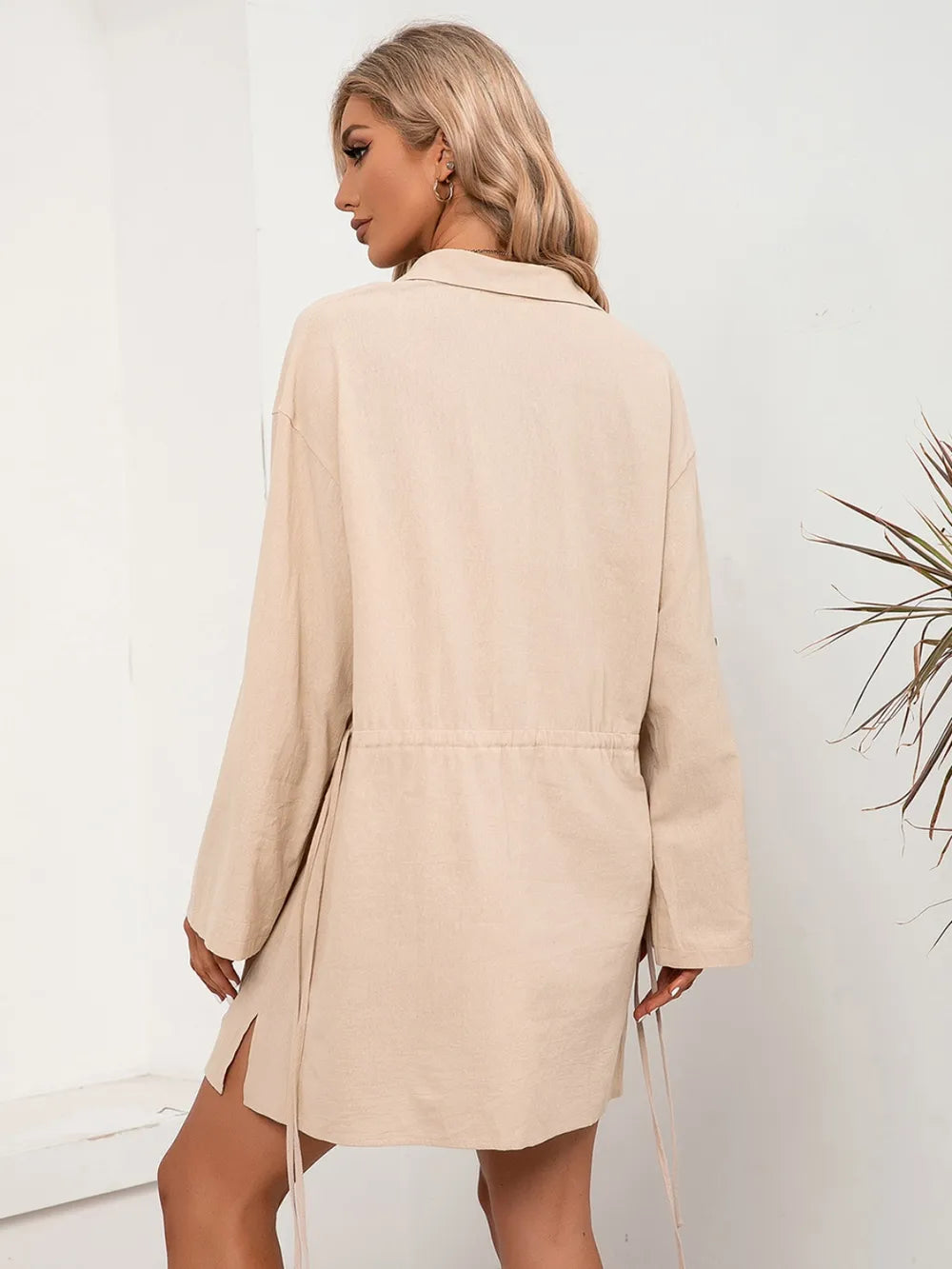 Women's casual loose mid length shirt dress - V.I.P Digital Presence