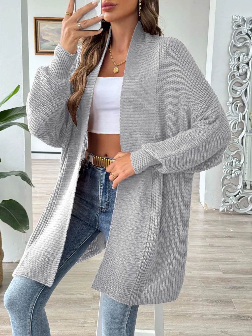 Women's simple and fashionable loose sweater cardigan - V.I.P Digital Presence