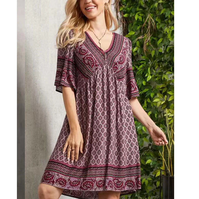 Women's vacation ethnic style dress - V.I.P Digital Presence